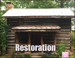 Historic Log Cabin Restoration  West End, North Carolina